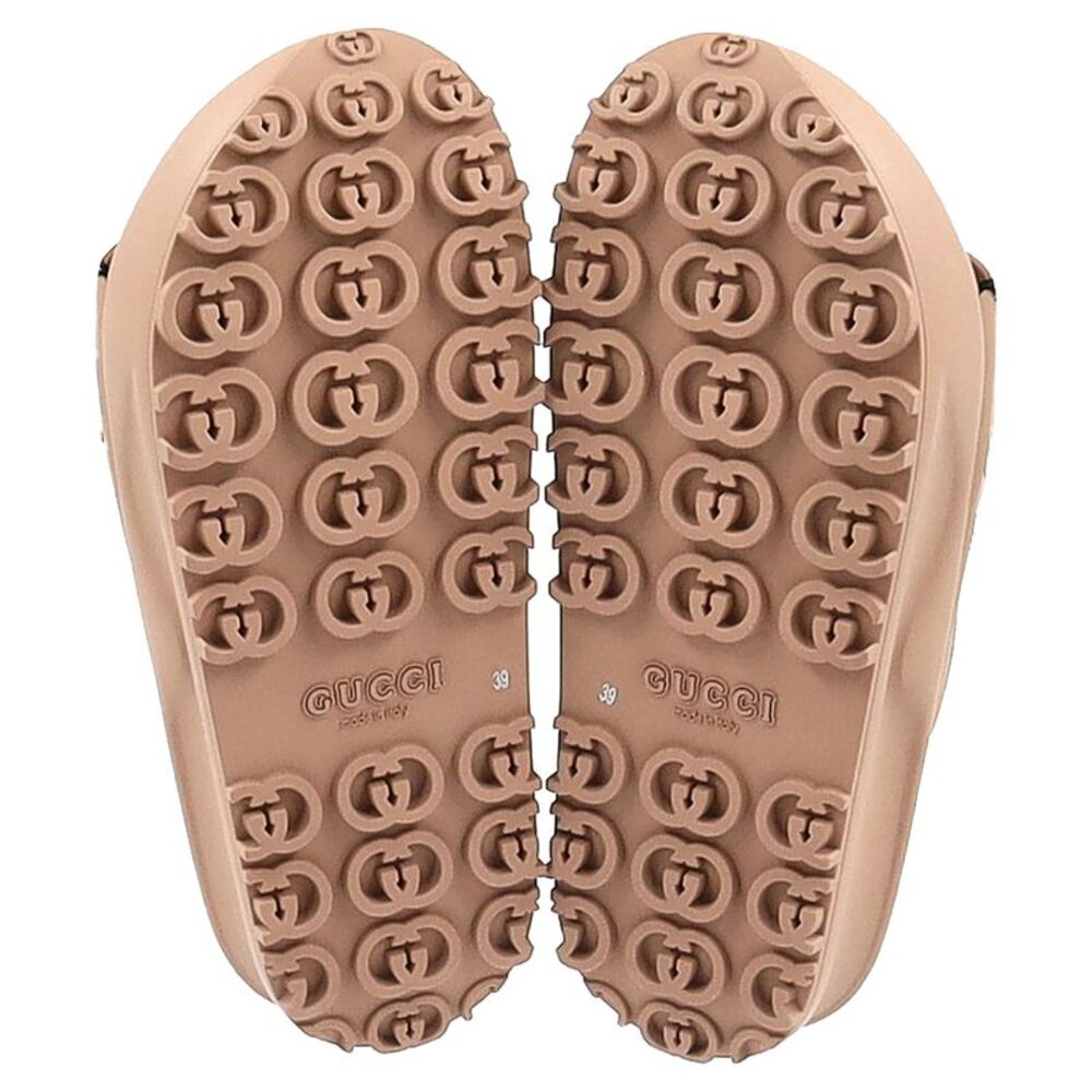 Gucci GG Oversize Slide Sandals in Beige Rubber - Picture 6 of 7